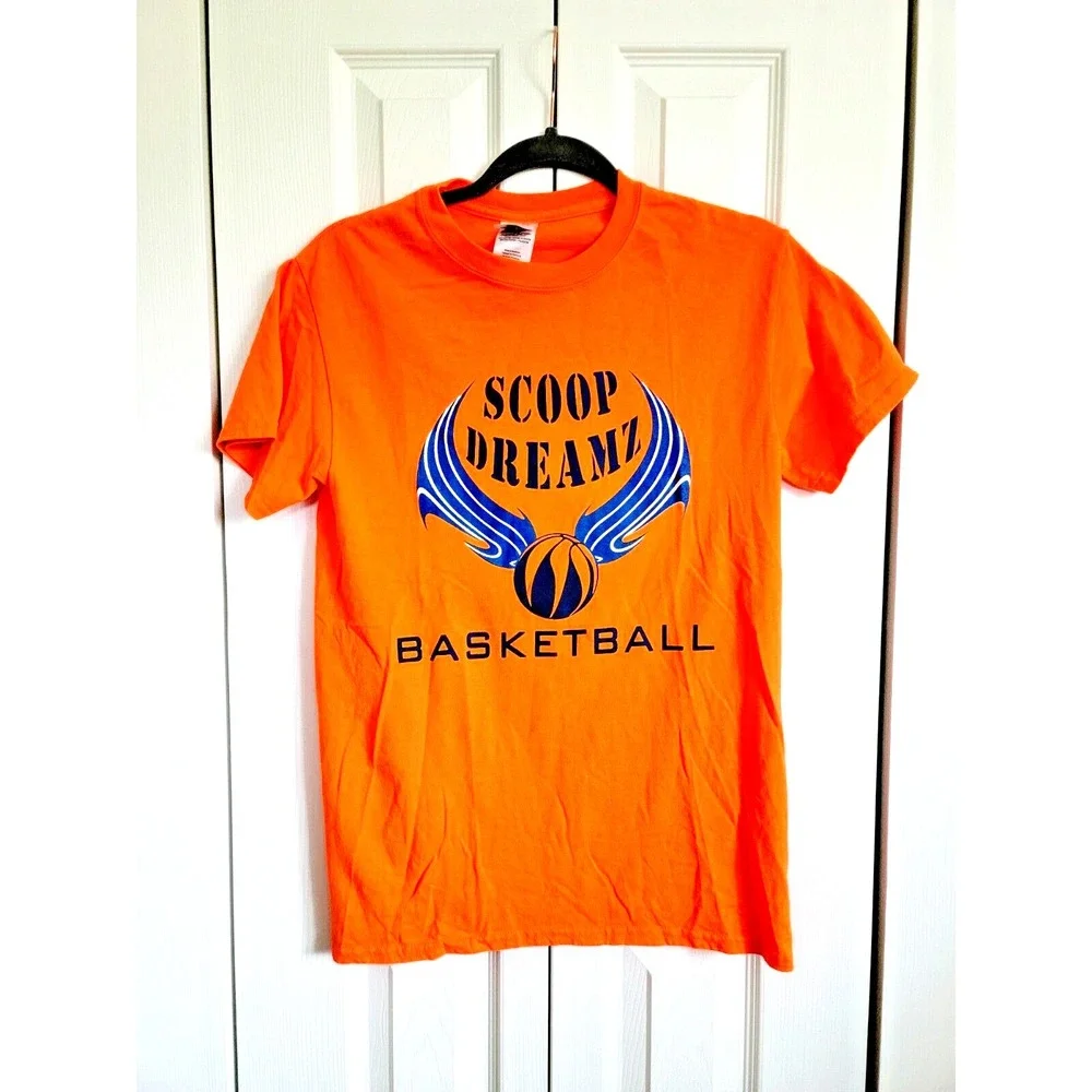 Scoop Dreamz Boys S Orange Basketball T-Shirt Invest In Yourself‎ Graphic